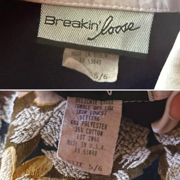GROOVY Y2K VTG 'Breakin' Loose' unique blouse ~ faux button up shirt & vest! - Picture 4 of 8